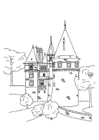 A coloring page of castle